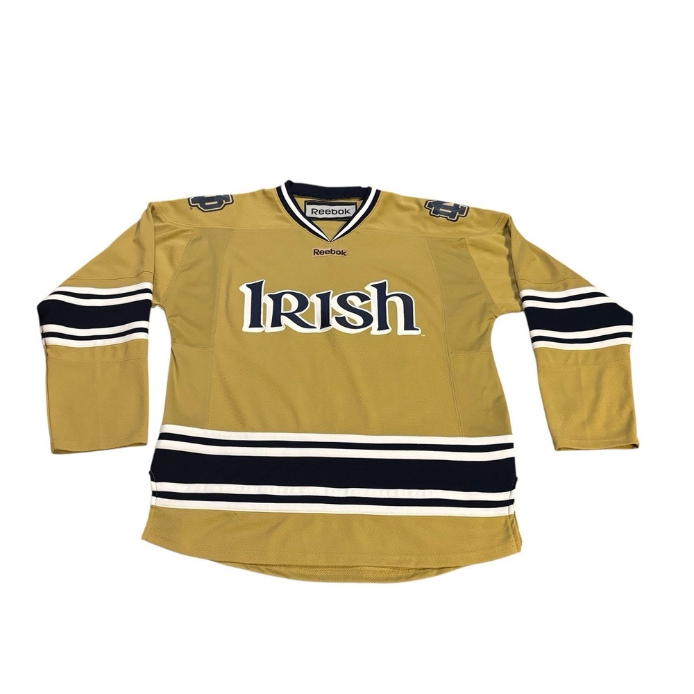 Reebok Notre Dame Fighting Irish‎ Hockey Jersey Gold Navy Men's Small NCAA